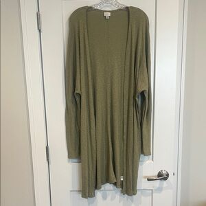 A New Day Lightweight Open-Front Women's Cardigan Sweater - Olive Green
